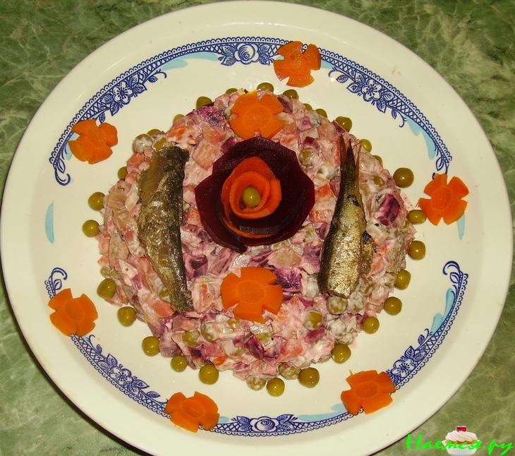 Винегрет с шпротами