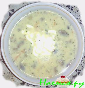 Грибной супчик с плавленным сырком