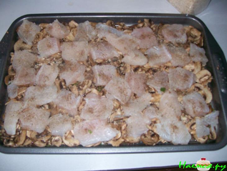 Запеченная рыбка с грибами. Диета должна быть вкусной! Запеченная рыбка с грибами. Диета должна быть вкусной!