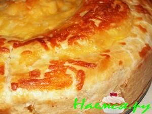 Пирог с мясом из слоёного теста 'Улитка'