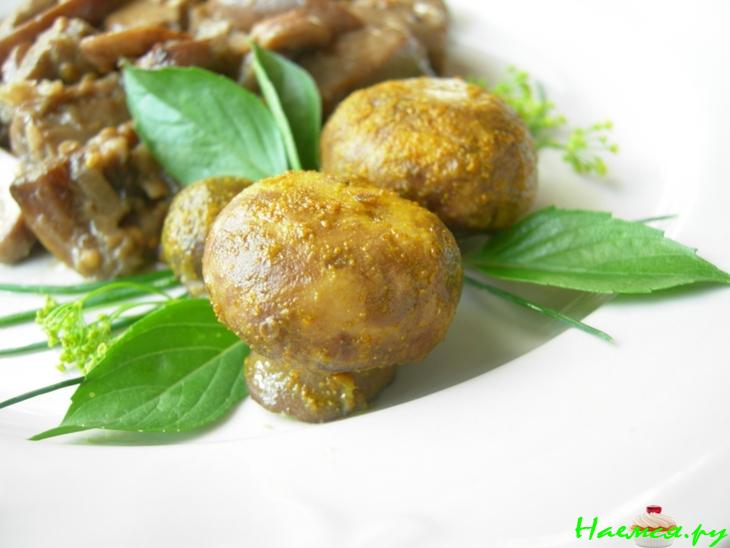 Жаренные «Лесные грибы» из баклажанов и шампиньонов