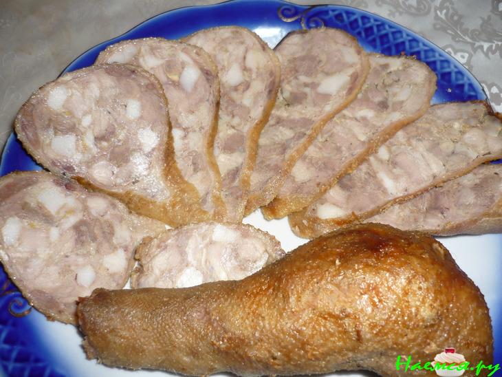 Гусиные шейки фаршированные. Колбаса домашняя