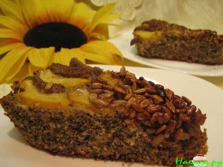 Пирог 'Подсолнух' с персиками