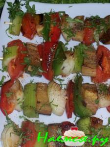 Шашлык овощной на сковороде за 5 минут