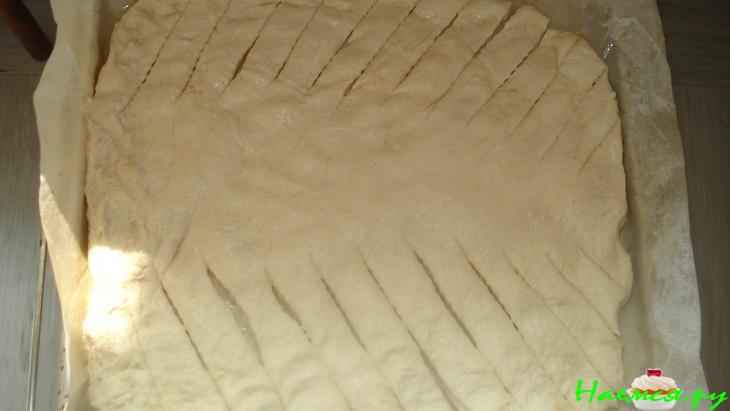 Пирог заплетённый "Весеннее настроение" с ревенем и шоколадом Пирог заплетённый "Весеннее настроение" с ревенем и шоколадом