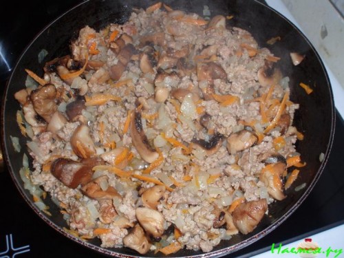 Овощная запеканка с фаршем