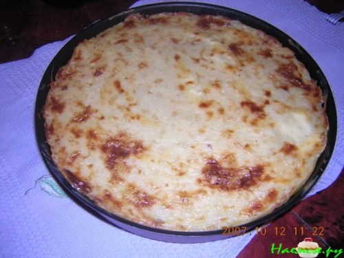 Запеканка картофельная с фаршем в сметане