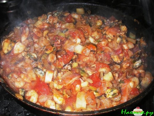 Паста с фенхелем и морепродуктами