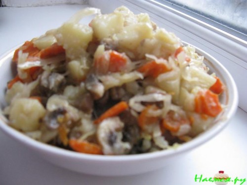 Овощное рагу с шампиньонами