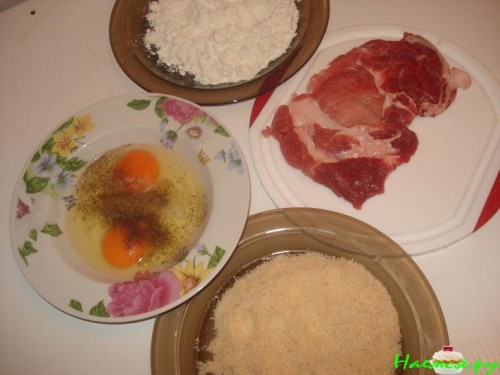 Мясо по-французски с пармезаном