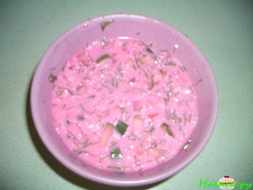 Холодный борщ со свеклой (вариант)
