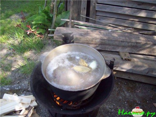 Рассольник сваренный на костре