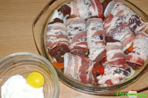 Печень в беконе