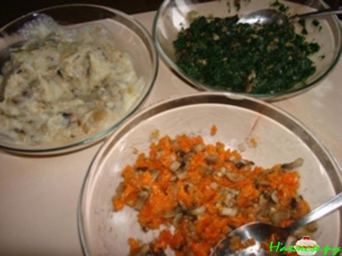 3-х цветная овощная запеканка