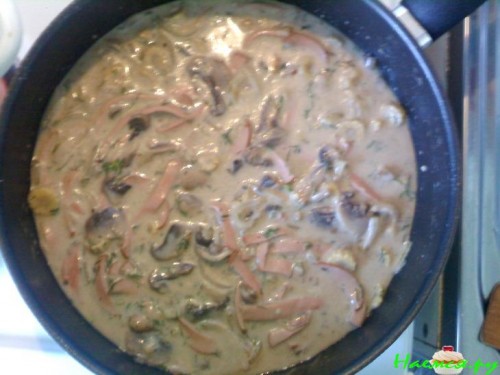 Ракушки с грибным соусом