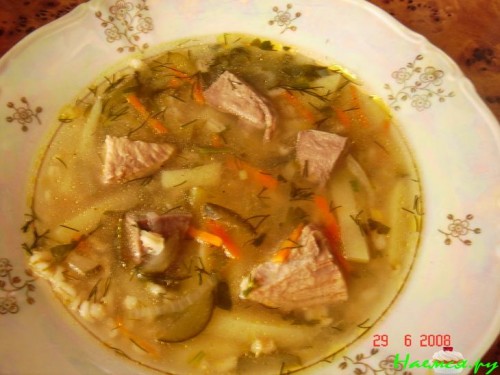 Рассольник с языком