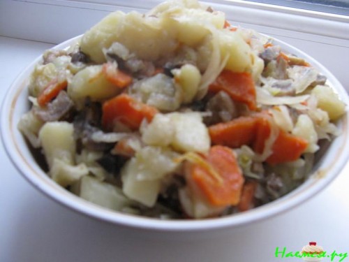 Овощное рагу с шампиньонами