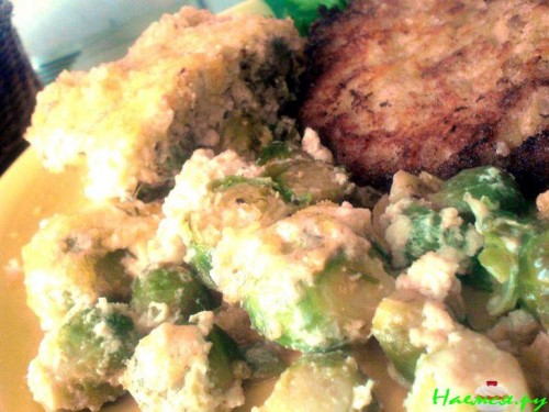 Запеканка из "евриков" (брюссельской капусты) с творогом