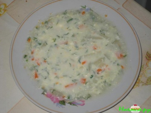 Супчик с яичком (легкий супец)