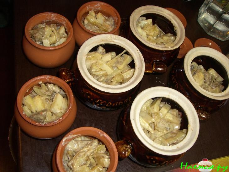 Индейка с грибами в горшочке Индейка с грибами в горшочке