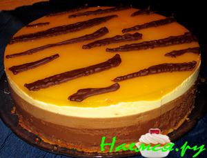 Торт "Триколор" под манговым покрытием