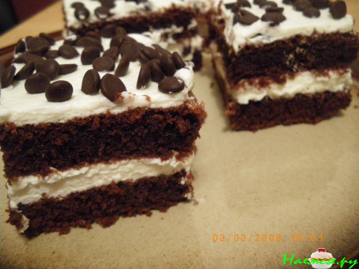 Шоколадный торт с со сливочно-творожным кремом