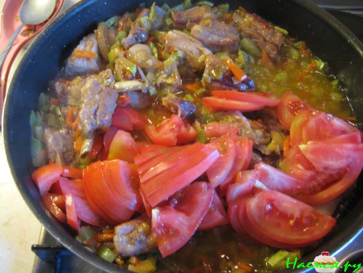 Свиные рёбрышки с кабачком