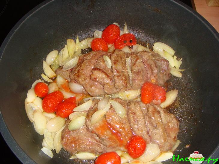 Вырезка говяжья, тушеная в пиве