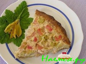 Сметанный пирог с ревнем