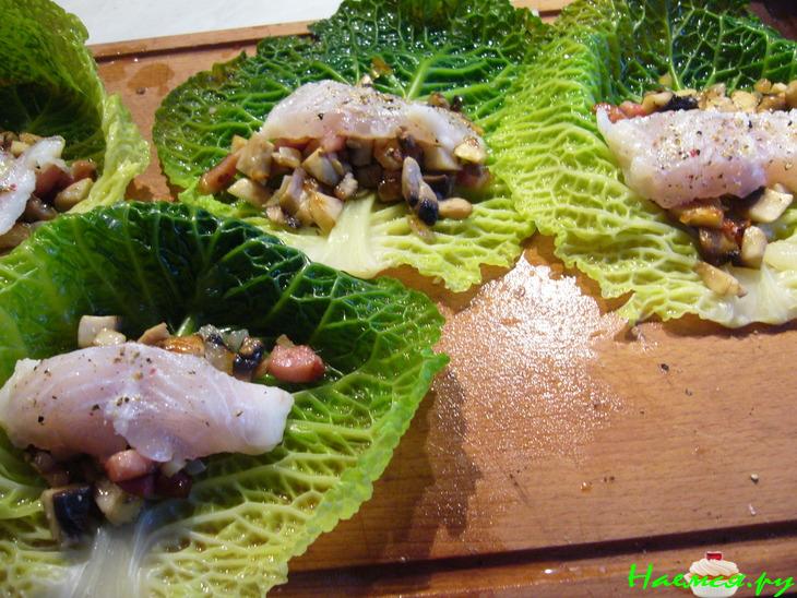 Голубцы из савойской капусты с рыбой