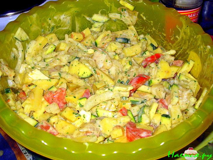 Рыбка с овощами (филе окуня)