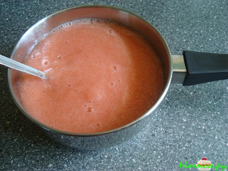 Моцарелла с креветками и желе из помидоров Моцарелла с креветками и желе из помидоров