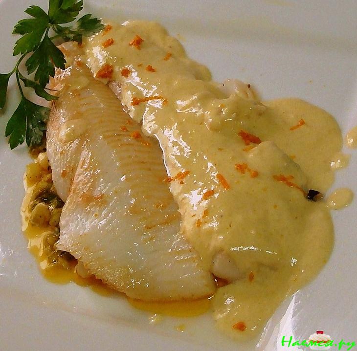 Морской язык с соусом Морской язык с соусом