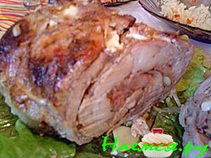 Свинина запеченная с луком и чесноком Свинина запеченная с луком и чесноком