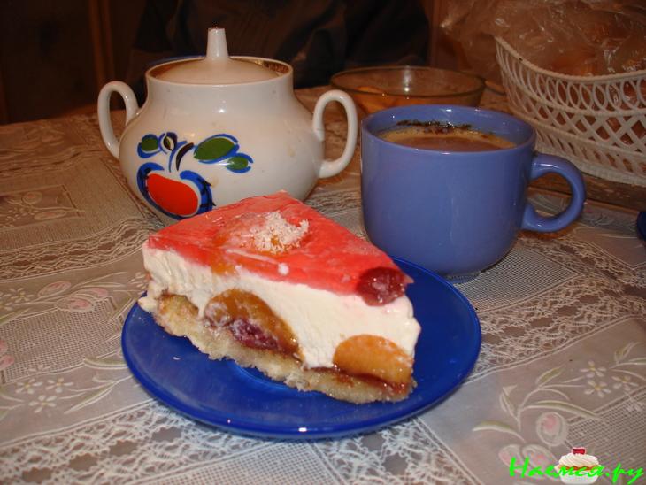 Торт 'Cнежок' с абрикосами Торт 'Cнежок' с абрикосами