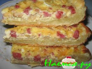 Киш с рисом и салями