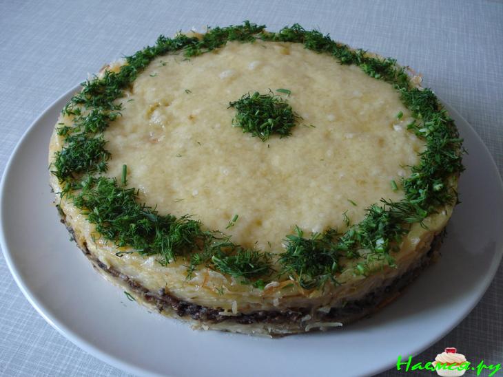 Картофельный торт с грибами и сыром Картофельный торт с грибами и сыром