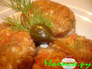 Крабовые котлетки с тертым сыром и чесноком
