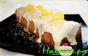 Лимонный кекс с мандарином и ананасом