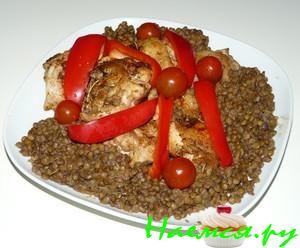 Курица с чечевицей и розмарином