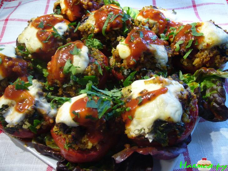 Помидоры, фаршированные пшеном и печенью