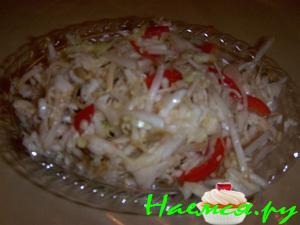 Капустный салат с проросшей пшеницей