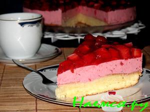 Торт Клубничный с кремом из Йогурта Торт Клубничный с кремом из Йогурта