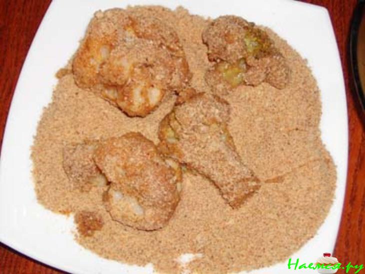 Брокколи, цветная капуста жаренные