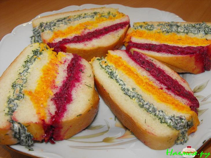 Закуска на багете "Светофор"