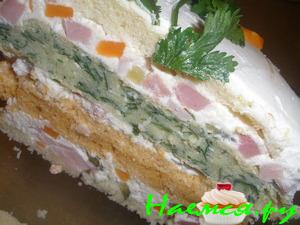 Закусочный трехслойный торт