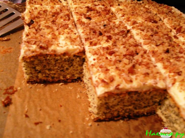 Маковый пирог с кремом