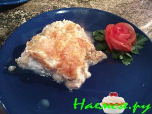 Морской язык под шампиньоновой шапкой