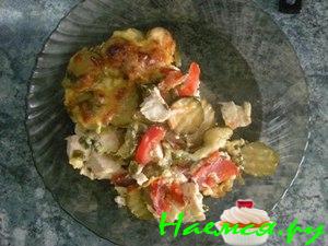 Куриное филе, запеченное под цуккини