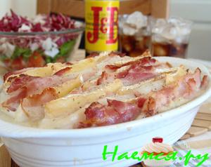 Рыба с беконом и сыром Бри